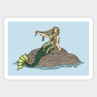 Mermaid on Rocks Magnet